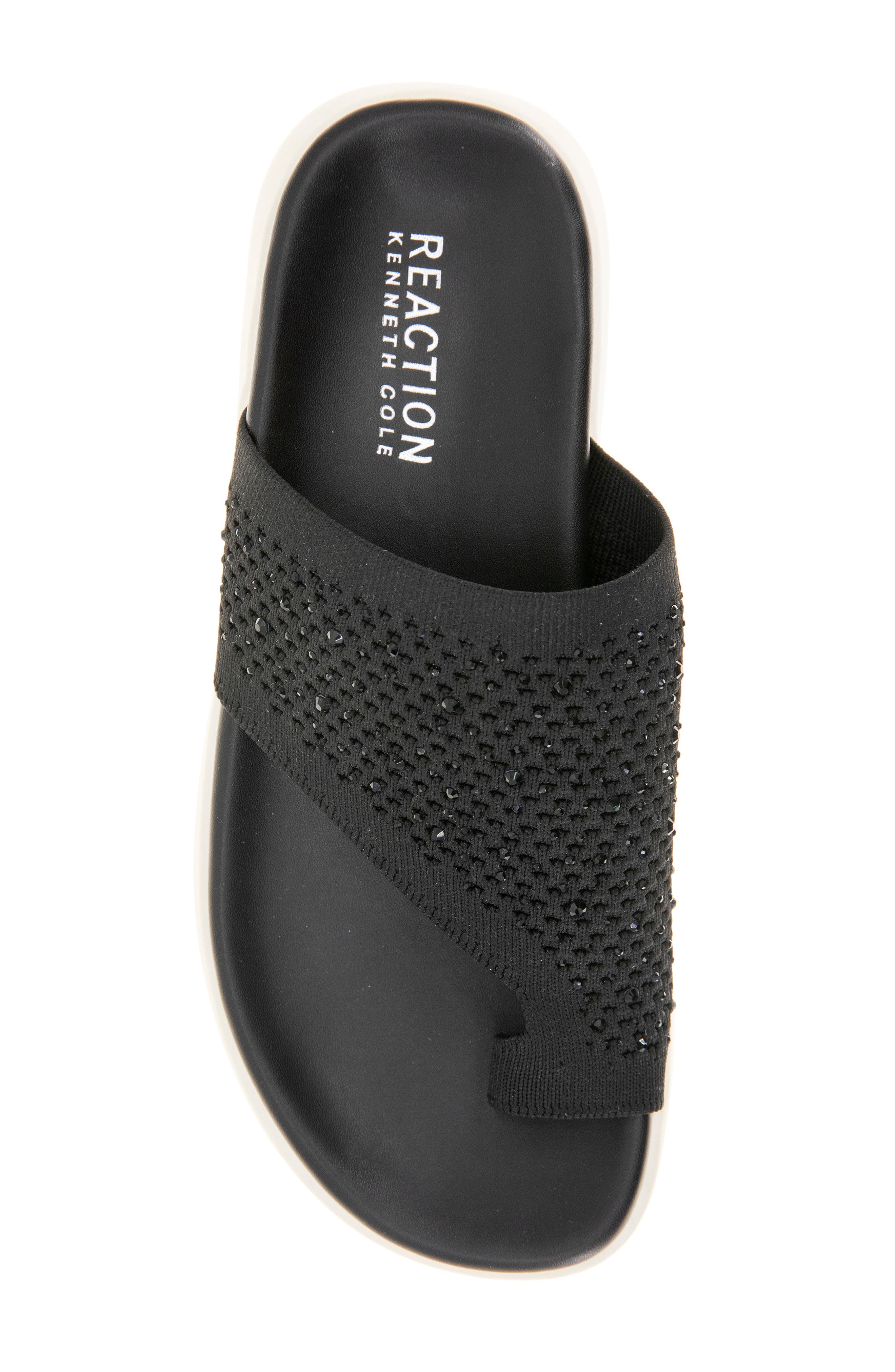 Reaction Kenneth Cole Teffi Knit Platform Sandal, Alternate, color, Black Knit