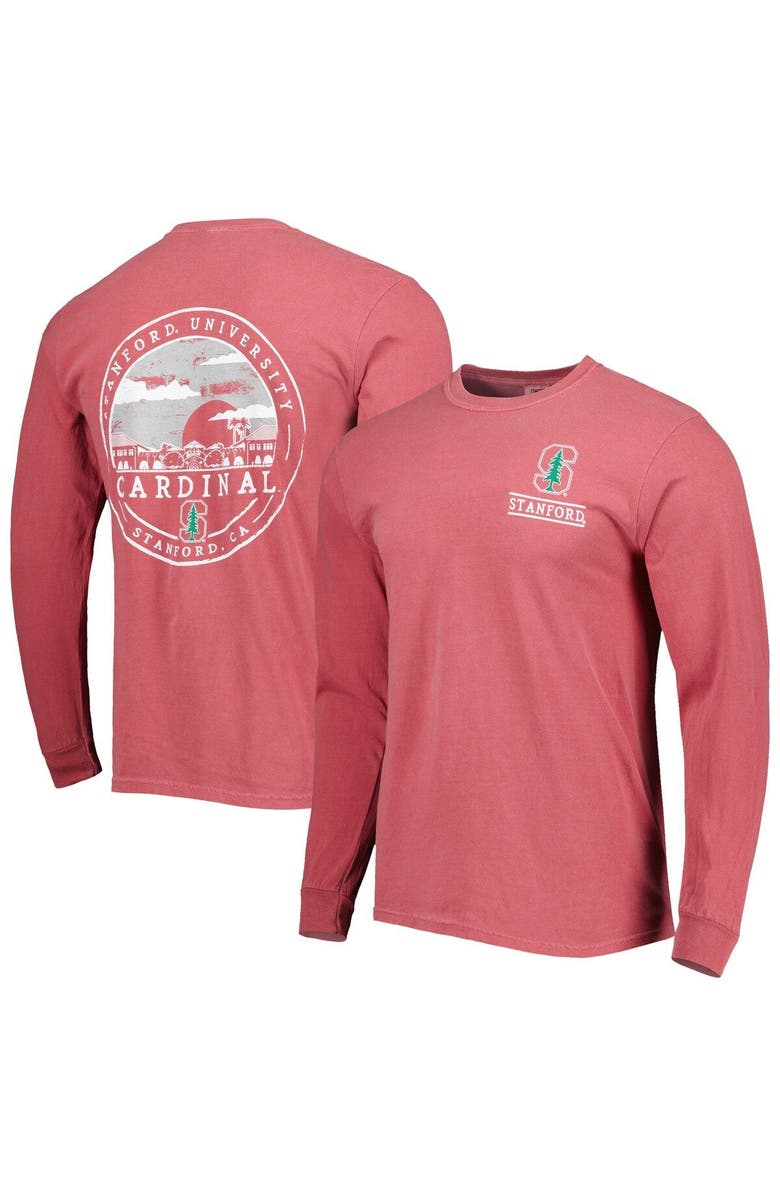 IMAGE ONE Men's Cardinal Stanford Cardinal Circle Campus Scene Long Sleeve T-Shirt, Main, color, 