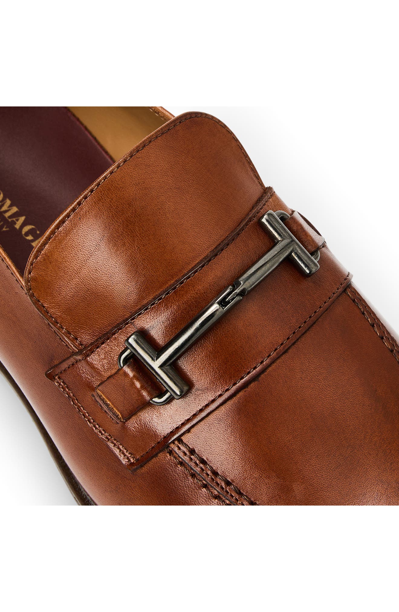 Bruno Magli Sante Leather Bit Loafer, Alternate, color, Cognac