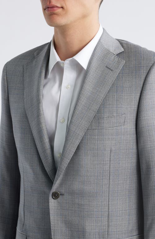 Heritage Gold Classic Fit Super 130s Grey Plaid Wool Suit In Gray