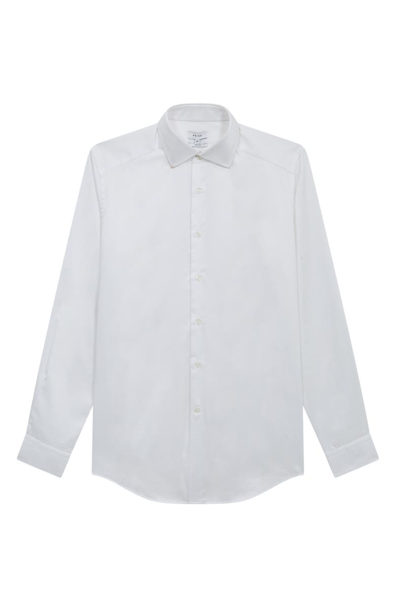 Reiss Men's Remote Cotton Button-Up Shirt, Alternate, color, White