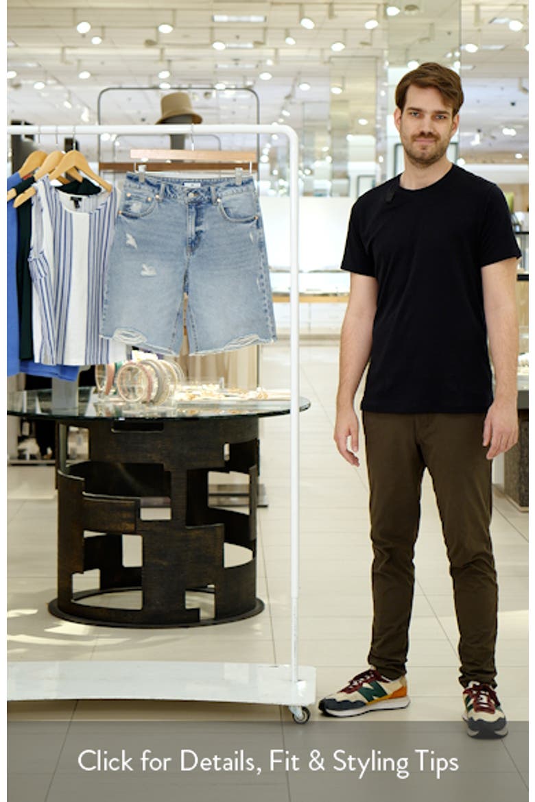 Frayed Mid Rise Denim Jorts video