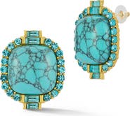 SPHERA MILANO Synthetic Turquoise Statement Stud Earring