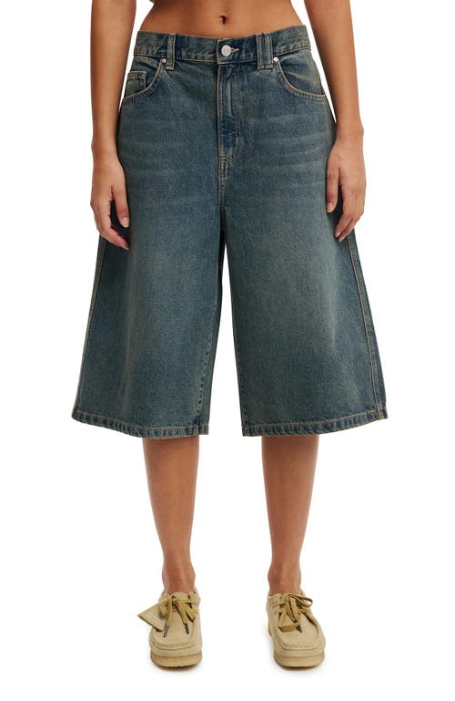 Cotton On 91 Baggy Denim Jort In Logans Blue
