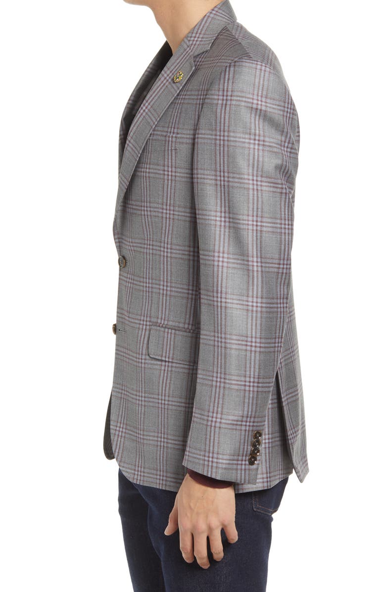 Ted Baker London Jay Slim Fit Plaid Wool Sport Coat, Alternate, color, 
