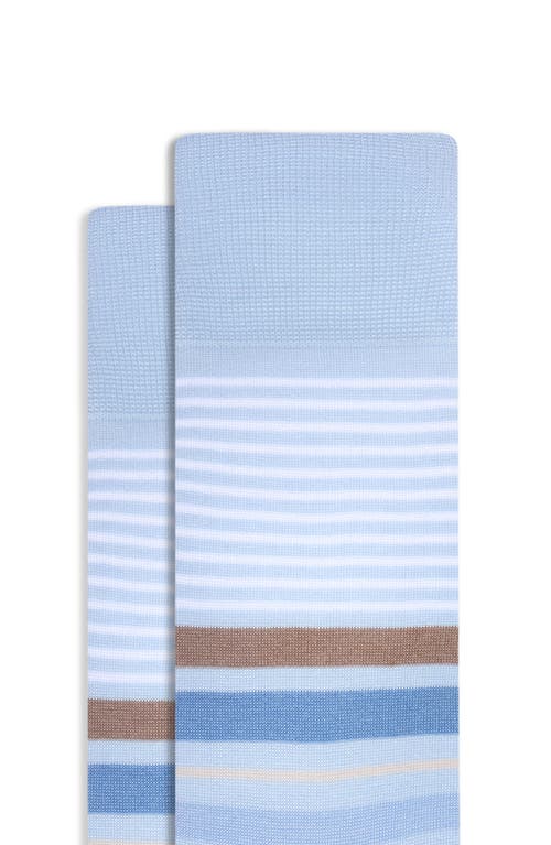 Bugatchi Stripe Mercerized Cotton Blend Dress Socks In Multi