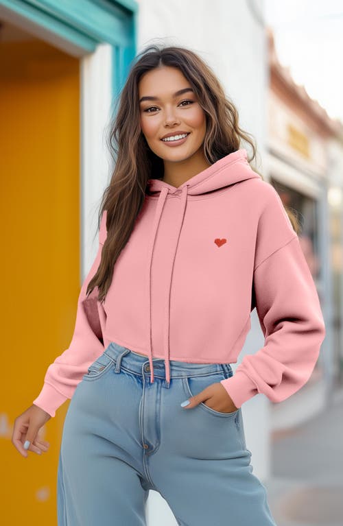 DALIX DALIX PIXEL HEART CROPPED HOODIE 