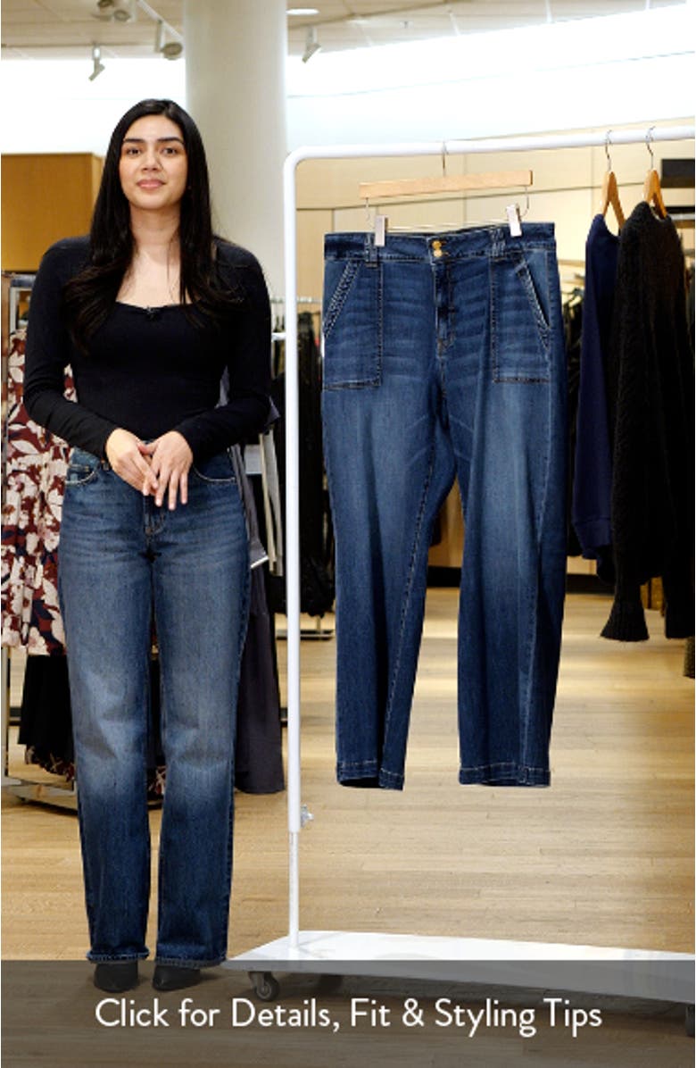 Jodi High Waist Wide Leg Utility Jeans, sales video thumbnail