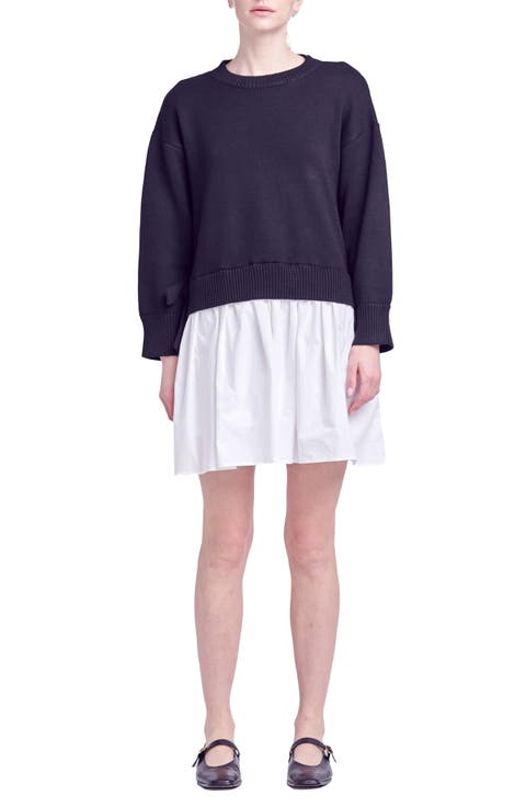 Side Tie Twofer Dress