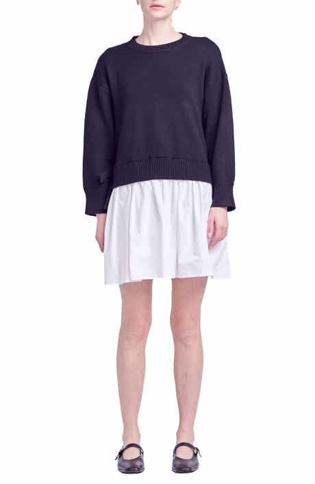 English Factory Side Tie Twofer Dress