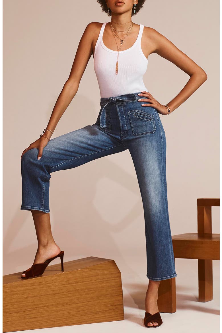 The Tie Patch Rambler Ankle Wide Leg Jeans, Alternate, color, HOP ON HOP OFF
