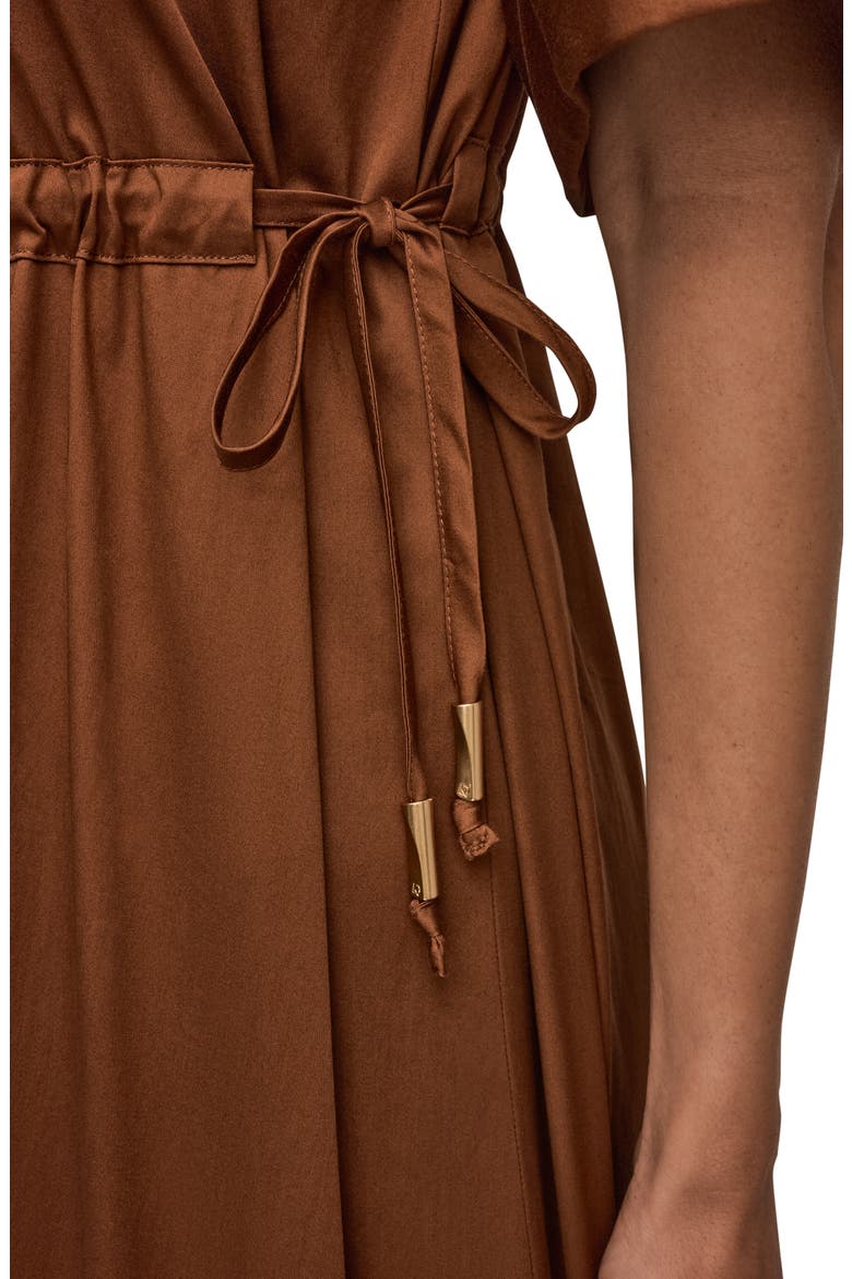 Short Sleeve Shirtdress, Alternate, color, COGNAC