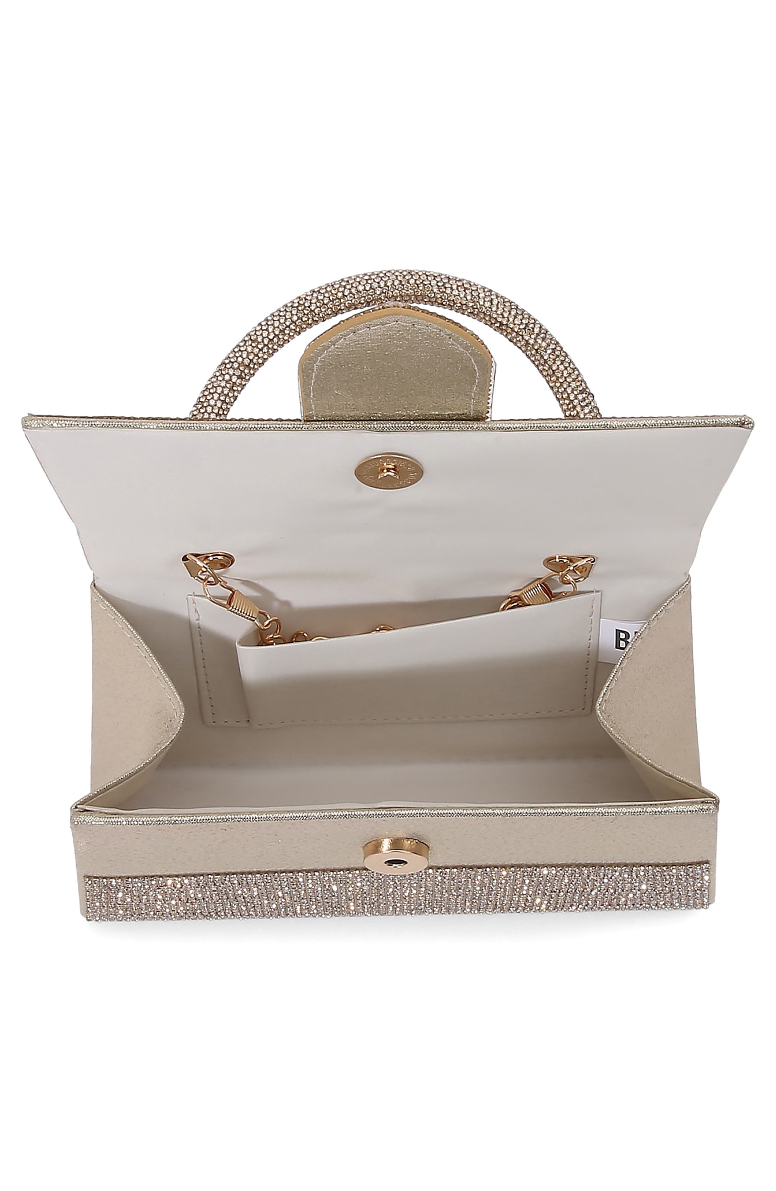 Rhinestone Embellished Top Handle Bag, Alternate, color, GOLD