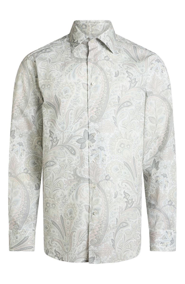 Etro Roma Stretch Cotton Dress Shirt, Main, color, Stampa F.do Bianco