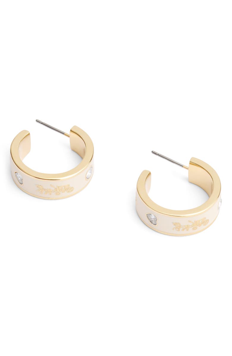 COACH Enamel Hoop Earrings, Alternate, color, 