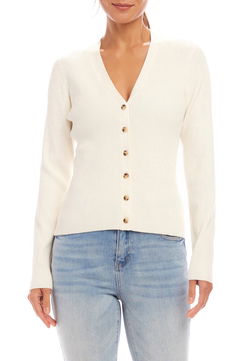 Rib Cardigan, Main, color, OFF WHITE