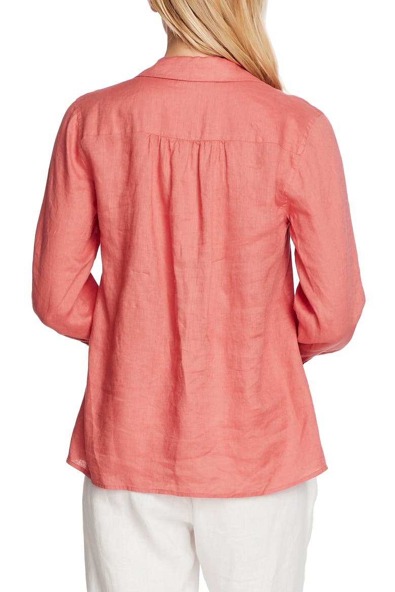 Split Neck Linen Blouse, Alternate, color, TUBEROSE