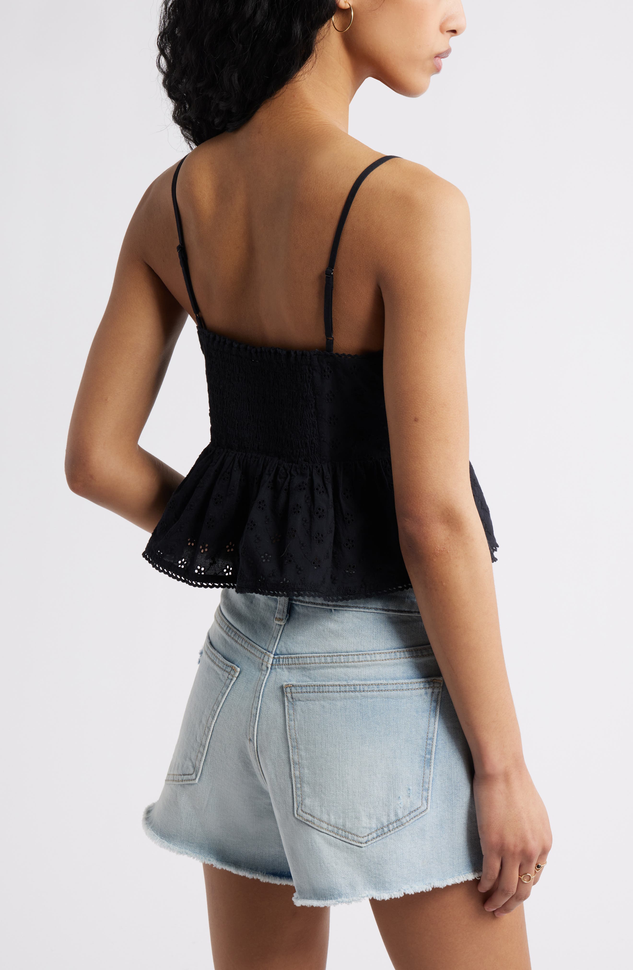 BP. Pretty Cotton Eyelet Babydoll Top | Nordstromrack