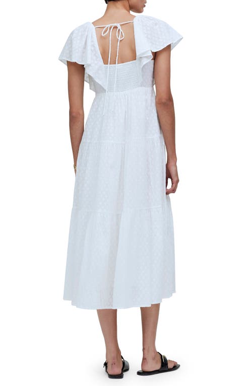Madewell Flutter Sleeve Maxi Dress In Soft White