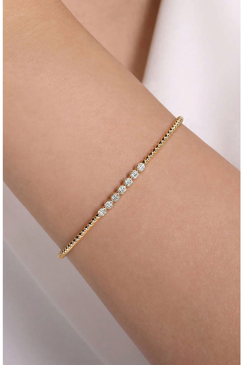 Bujukan Diamond Cluster Beaded Cuff Bracelet, Alternate, color, GOLD