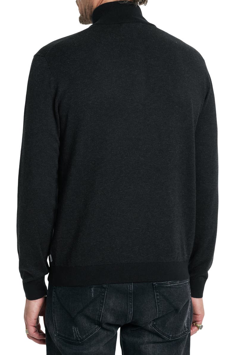 John Varvatos Grand Birdseye Half-Zip Cotton & Cashmere Pullover, Alternate, color, 