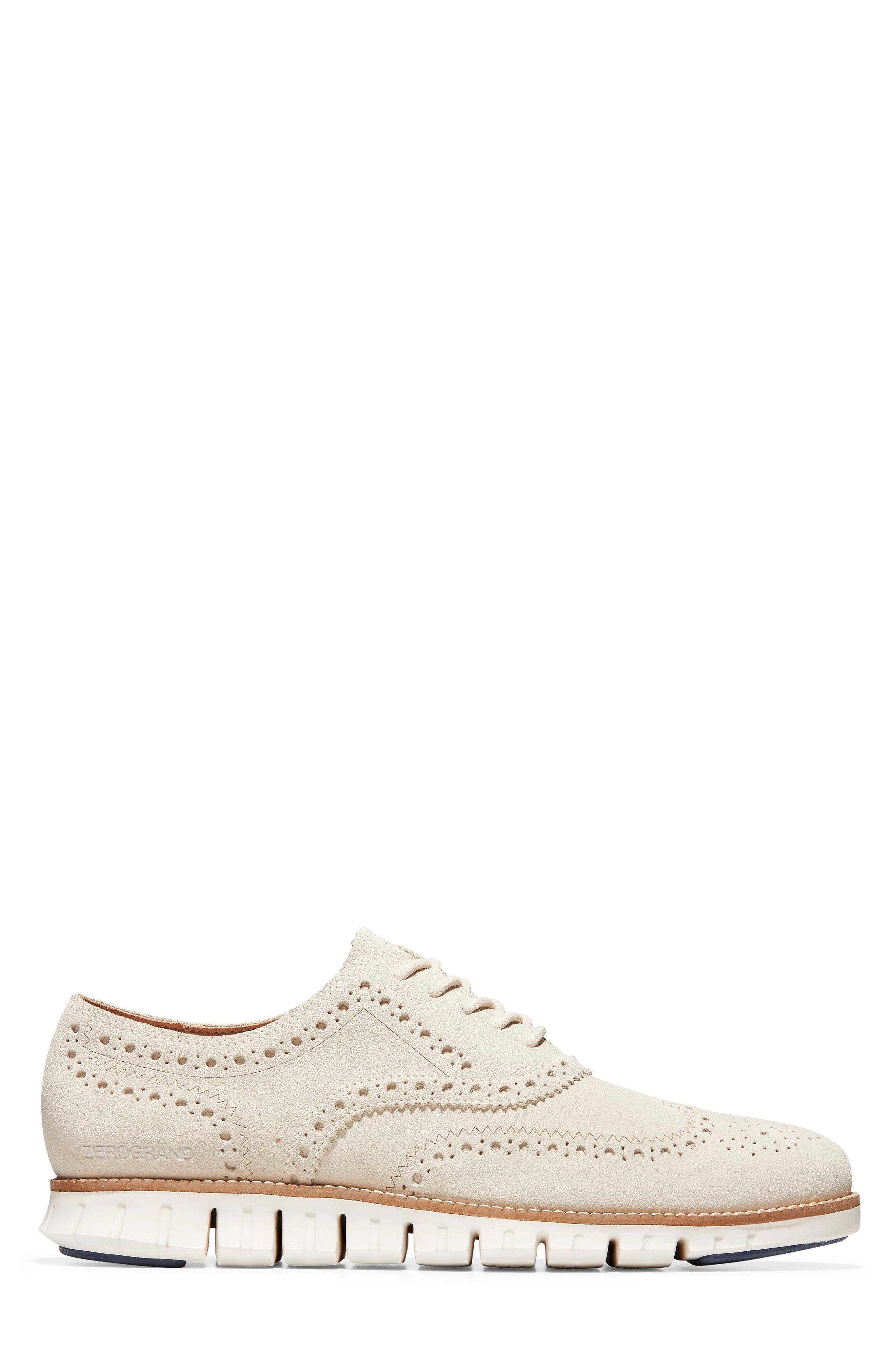 'ZeroGrand' Wingtip, Alternate, color, IVORY SUEDE/ IVORY