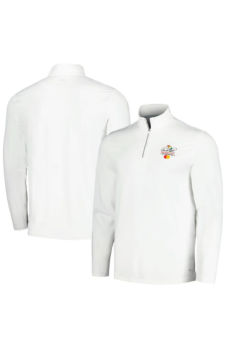 PUMA Men's Puma White Arnold Palmer Invitational Lightweight Quarter-Zip YOU-V Jacket, Main, color, White