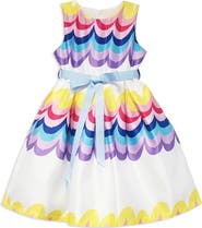 JOE-ELLA Kids' Rainbow Love Tie Waist Dress