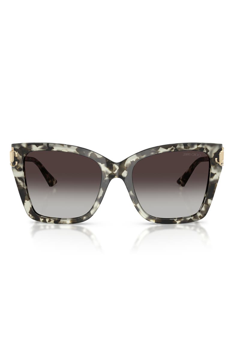 Jimmy Choo 54mm Gradient Square Sunglasses, Main, color, Milky Havana / Gradient Gray