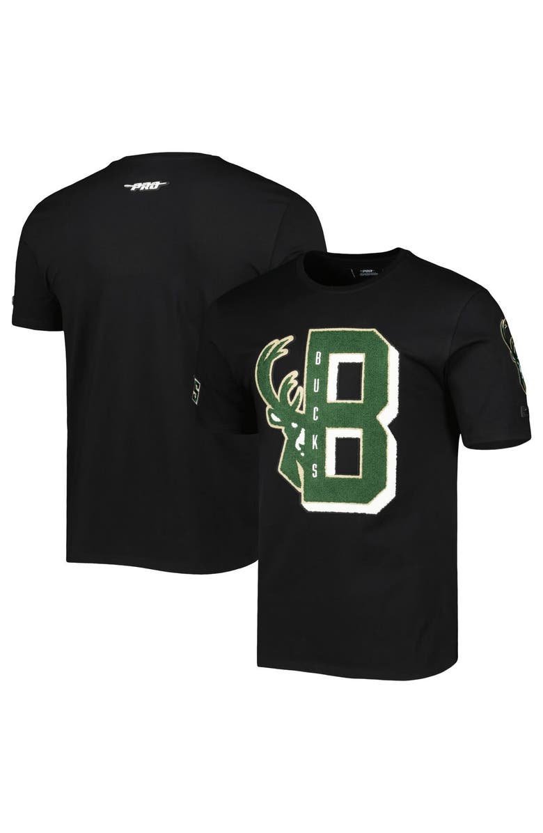 PRO STANDARD Men's Pro Standard Black Milwaukee Bucks Mash Up Capsule T-Shirt, Main, color, Black