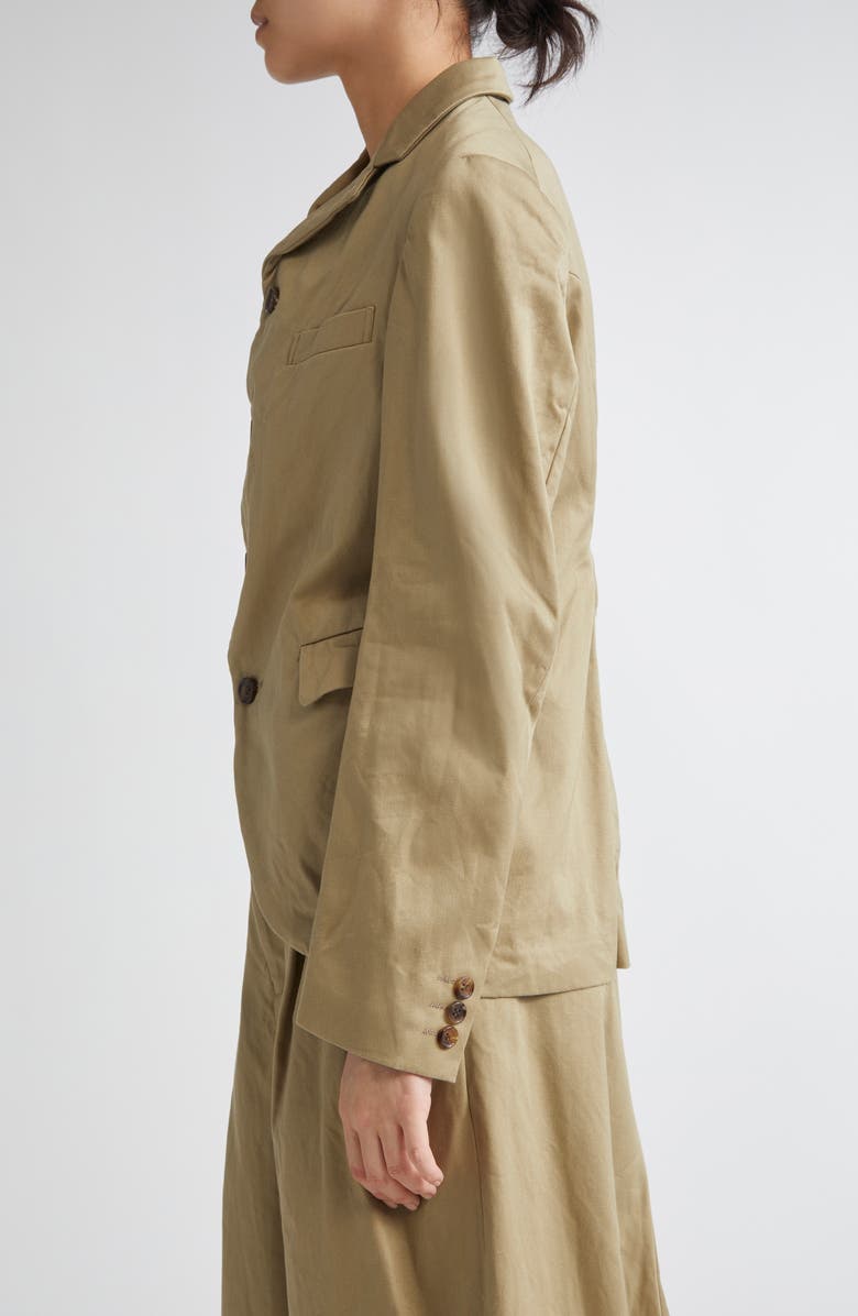 Comme des Garçons Comme des Garçons Garment Washed Cotton Twill Cutaway Blazer, Alternate, color,