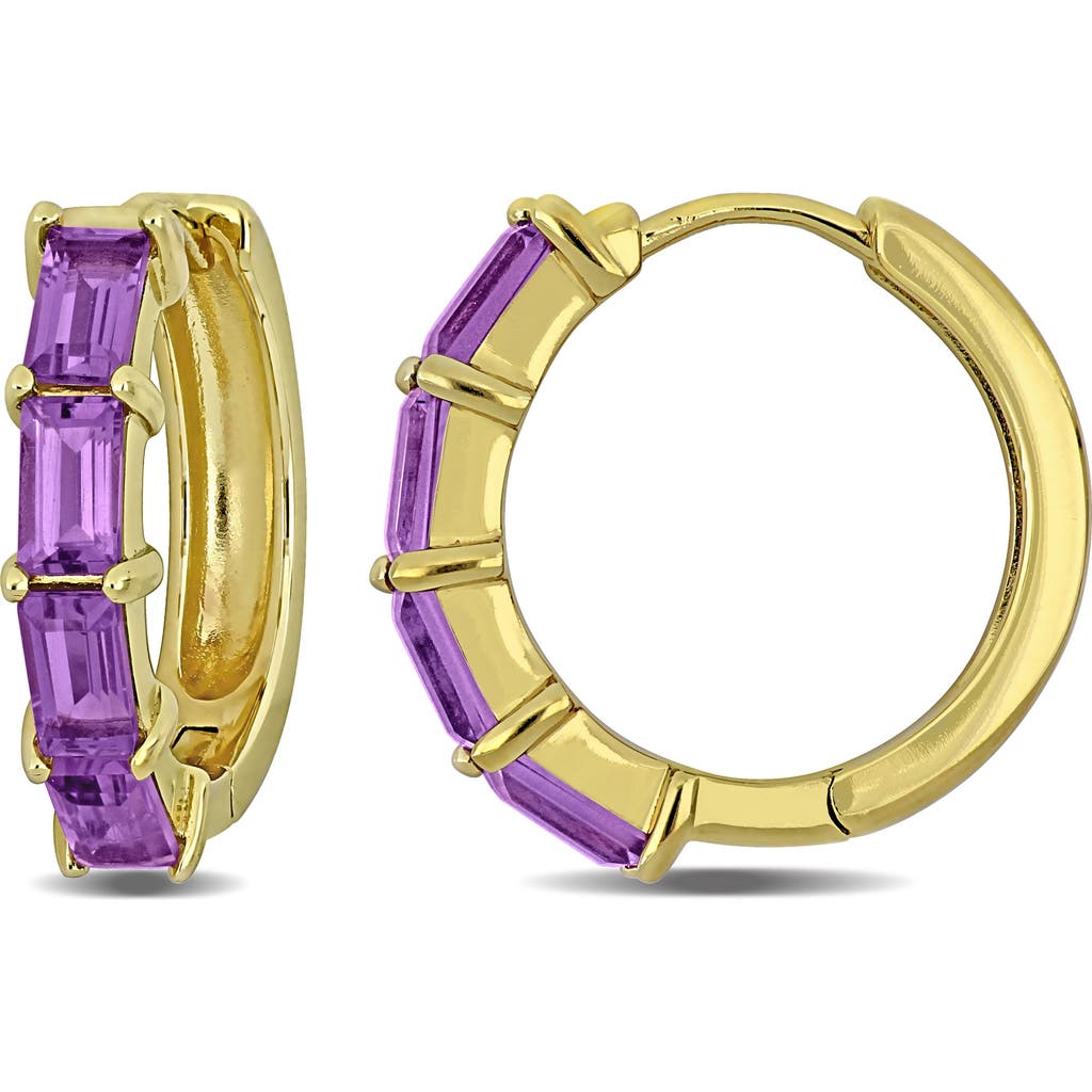 Delmar Semiprecious Stone Hoop Earrings In Purple