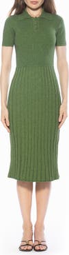 Alexia Admor Lanie Collared Knit Midi Dress