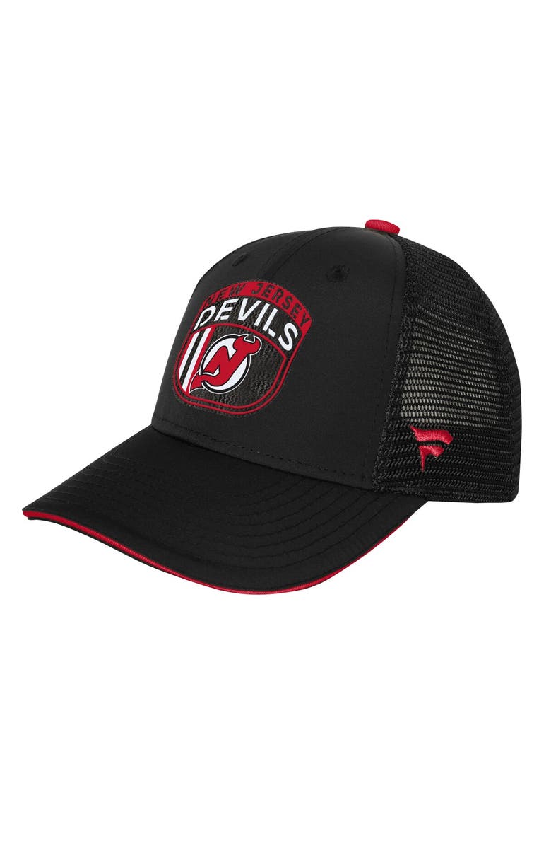 FANATICS Youth Fanatics Red New Jersey Devils 2024 NHL Draft On Stage Trucker Adjustable Hat, Alternate, color, Black