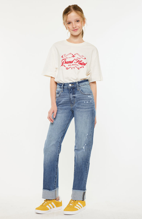 Nia High Rise Kid Straight Jeans
