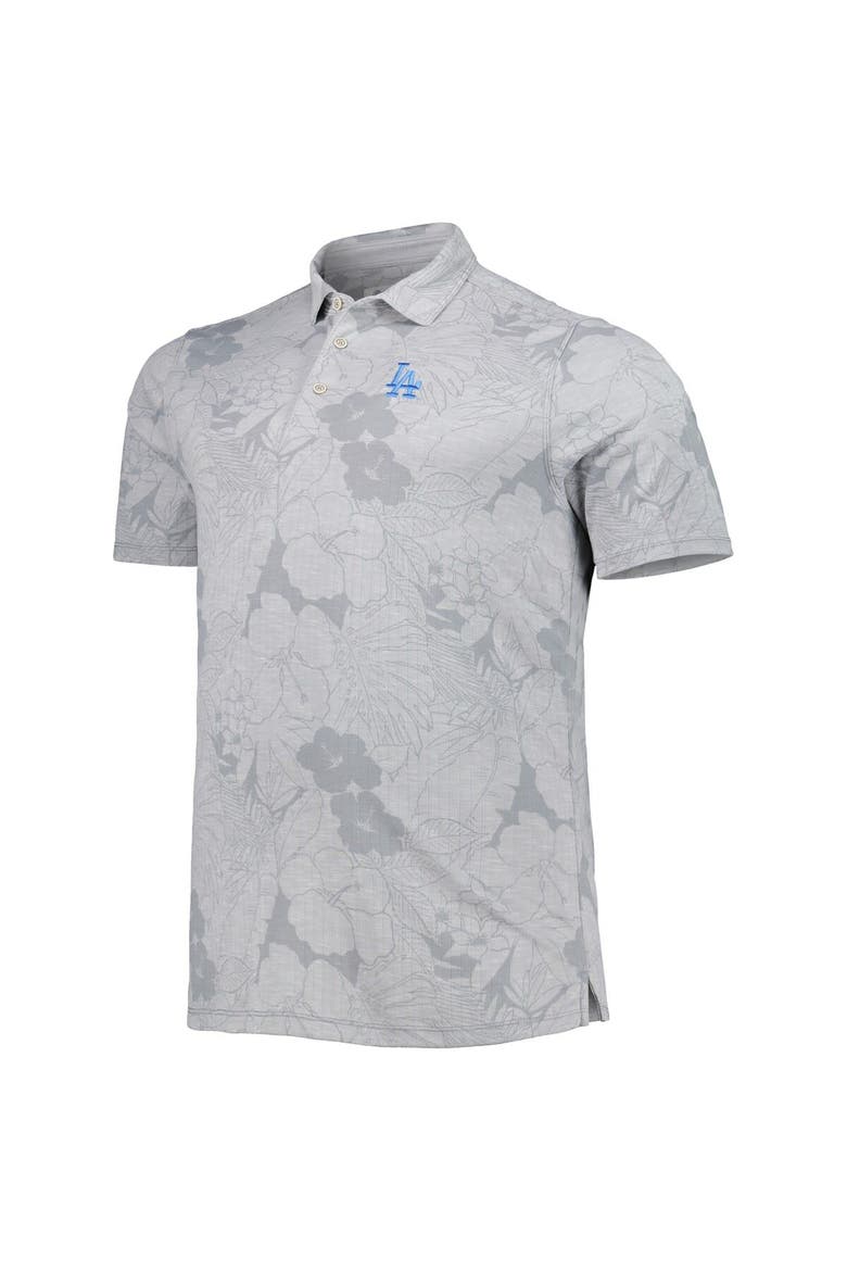 Men's Tommy Bahama Gray Los Angeles Dodgers Big & Tall Miramar Blooms Polo, Alternate, color, Gray