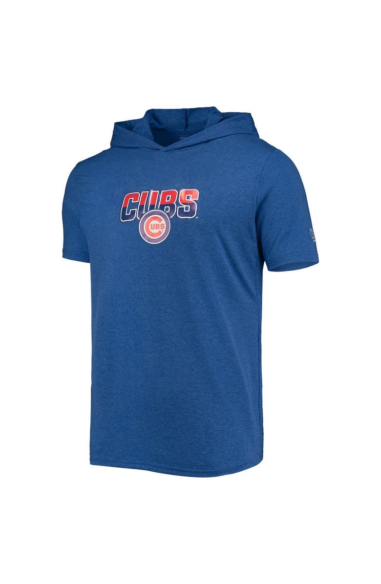 New Era Men's New Era Heathered Royal Chicago Cubs Hoodie T-Shirt, Alternate, color, Heather Royal