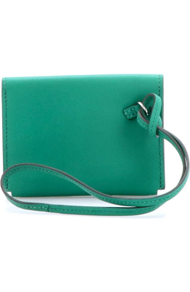 Pre-Owned Hermes Hermesnap Card Holder Swift, Alternate, color, Vert Vertigo