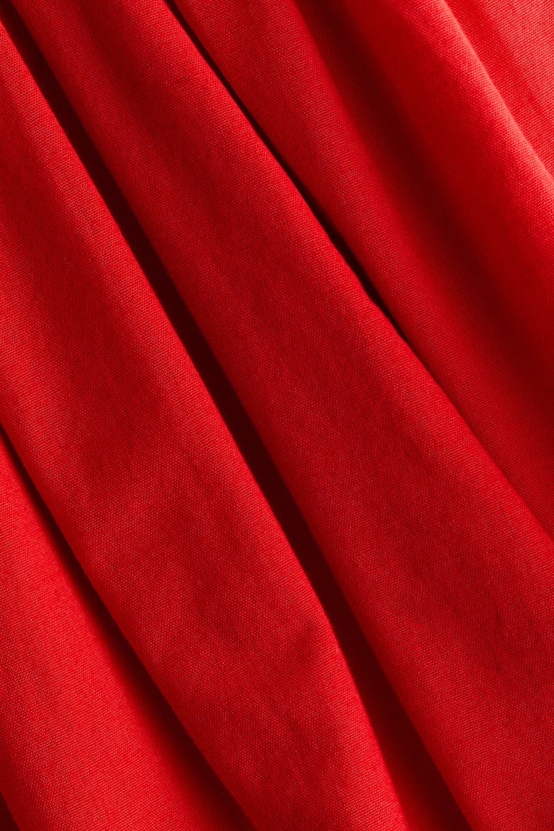 Ruched Linen-blend Dress, Alternate, color, Red