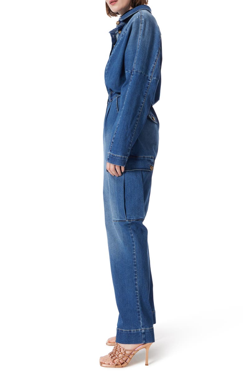 DO by Dee Ocleppo Denim Cargo Jumpsuit, Alternate, color, Link Blue Denim