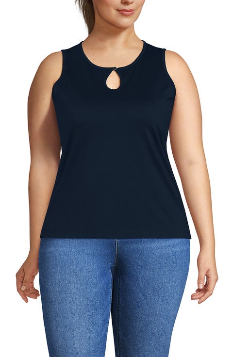 Plus Size Supima Keyhole Tank