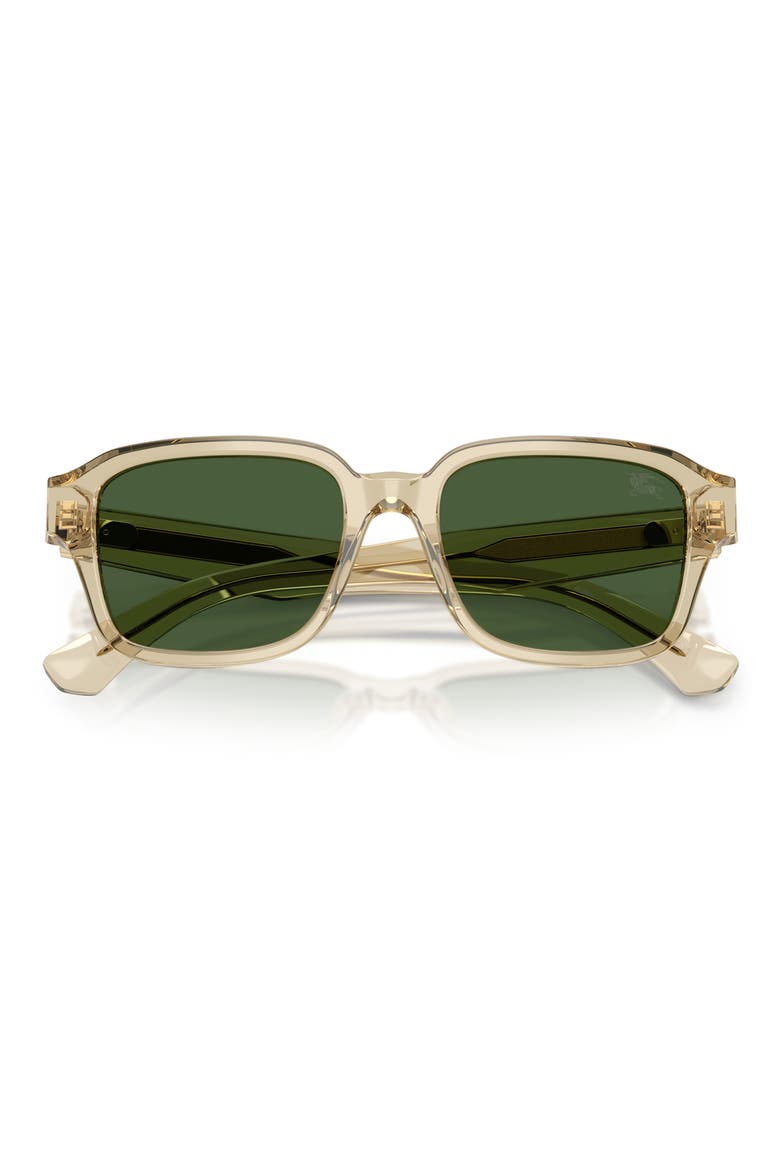 53mm Square Sunglasses, Alternate, color, BEIGE / DARK GREEN