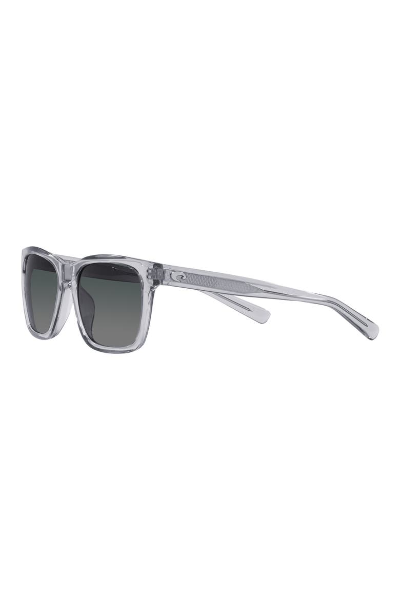 Tybee 55mm Gradient Polarized Rectangle Sunglasses, Alternate, color, CRYSTAL