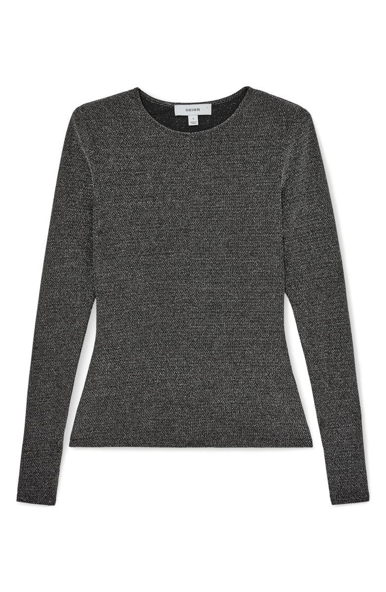Reiss Seraphina Long Sleeve Top, Alternate, color, Silver