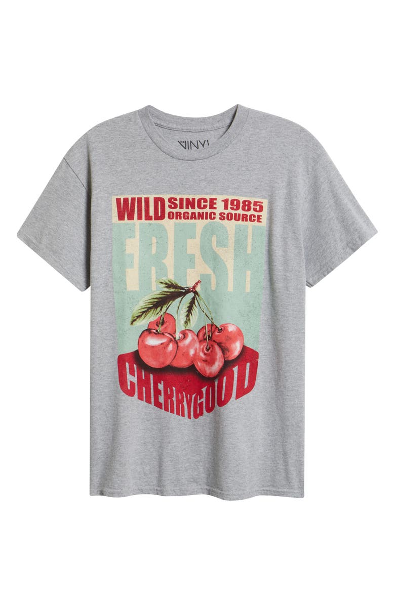 Vinyl Icons Cherry Good Graphic T-Shirt, Alternate, color, Heather Grey