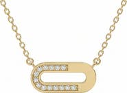 Bliss Diamond Diamond Paper Pendant 14k Gold 18" Necklace Lab Grown 1/2" Wide