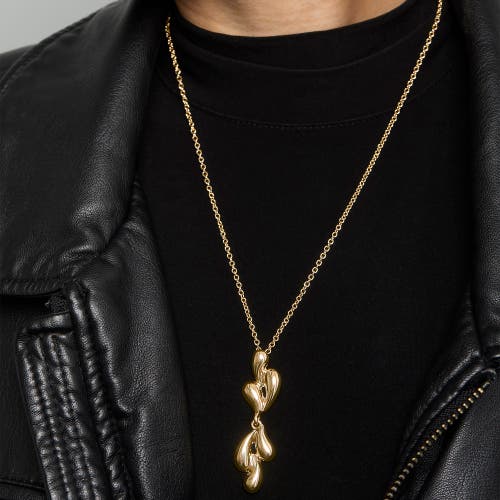 Bcbg Sculptural Heart Pendant Necklace In Gold