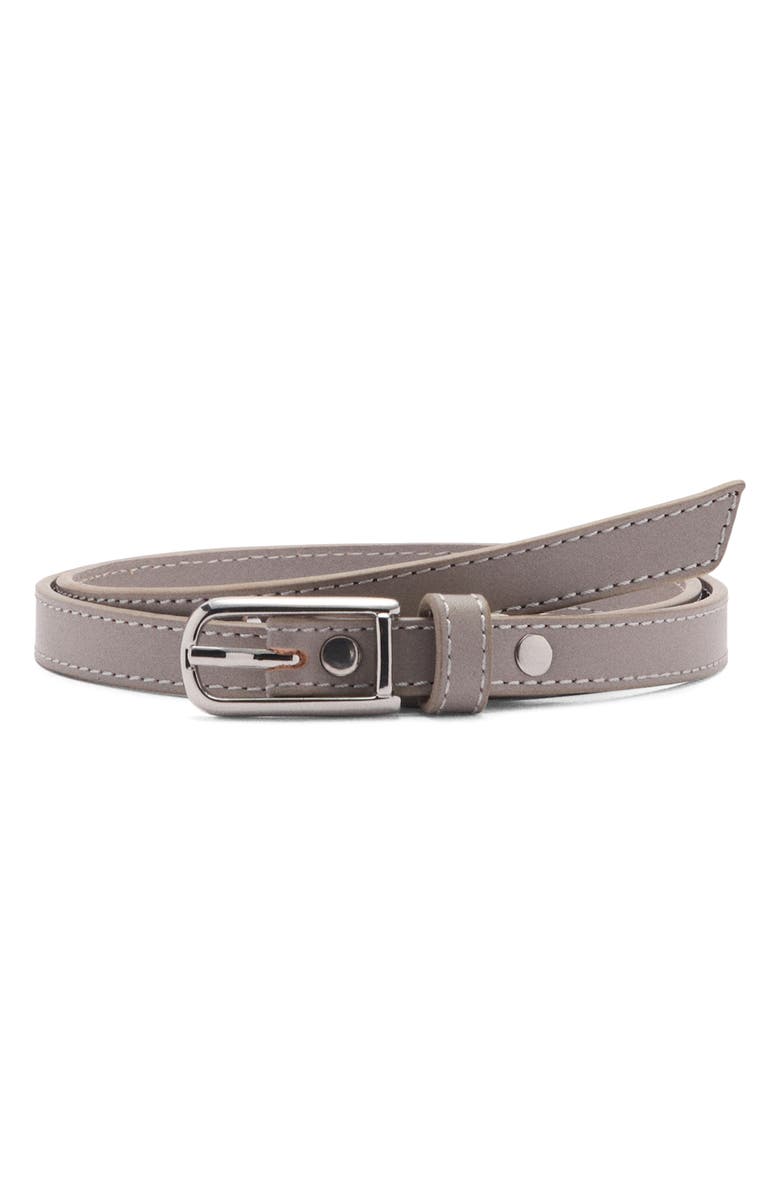 MANGO Skinny Leather Belt, Main, color, 