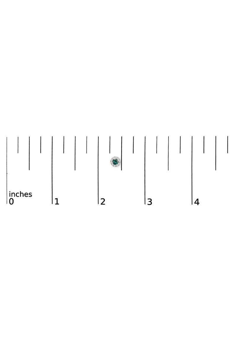 Silver 1/3 Cttw White and Blue Diamond Halo Stud Earring, Alternate, color, Silver