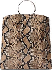 MANGO Snakeskin Embossed Leather Tote